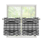 Maori Tattoo Polynesian Tribal Print Tier Curtains