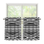 Maori Tattoo Polynesian Tribal Print Tier Curtains