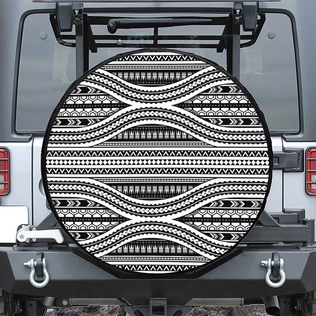 Maori Tattoo Polynesian Tribal Print Tire Cover