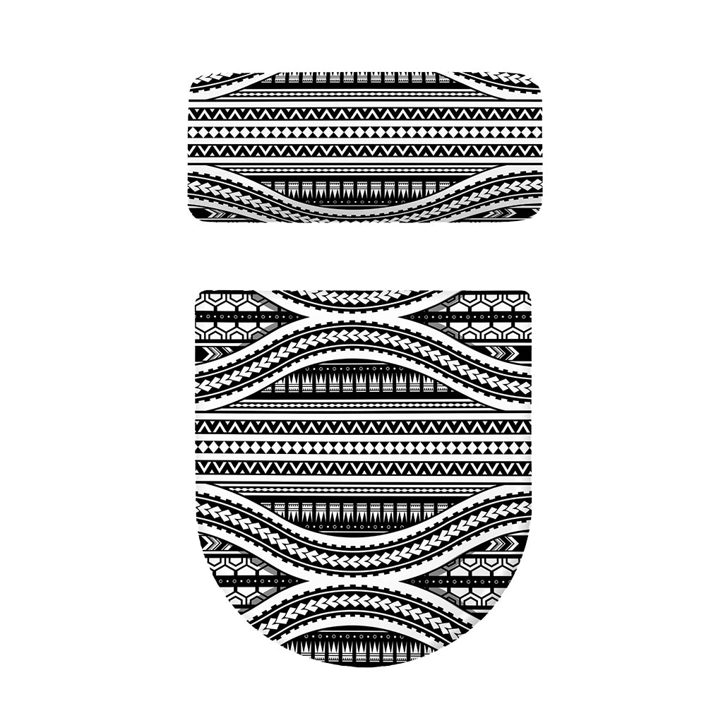 Maori Tattoo Polynesian Tribal Print Toilet Lid And Tank Cover Set