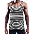 Maori Tattoo Polynesian Tribal Print Men's Workout Tank Top