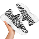 Maori Tattoo Polynesian Tribal Print White Chunky Shoes