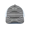Maori Tattoo Polynesian Tribal Print White Mesh Trucker Hat