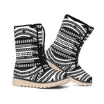 Maori Tattoo Polynesian Tribal Print Winter Boots