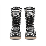 Maori Tattoo Polynesian Tribal Print Winter Boots