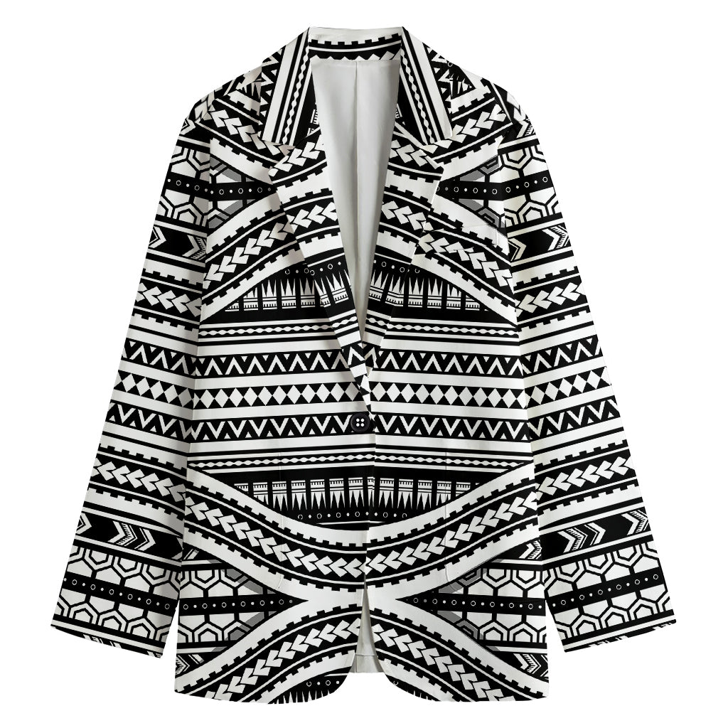 Maori Tattoo Polynesian Tribal Print Women's Blazer