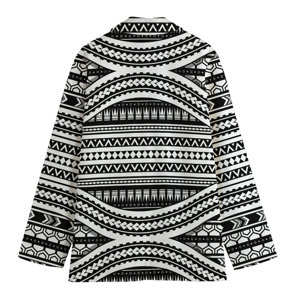 Maori Tattoo Polynesian Tribal Print Women's Blazer