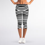 Maori Tattoo Polynesian Tribal Print Women's Capri Leggings