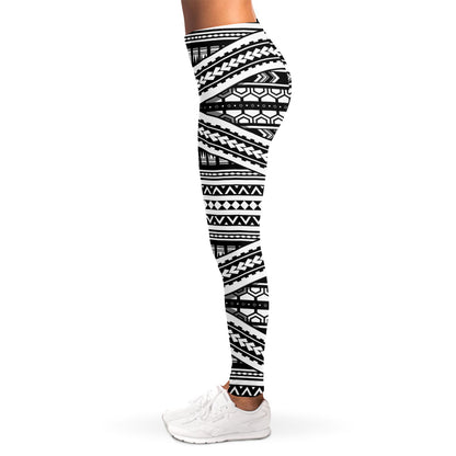 Maori Tattoo Polynesian Tribal Print Women's Leggings