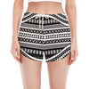 Maori Tattoo Polynesian Tribal Print Women's Split Running Shorts