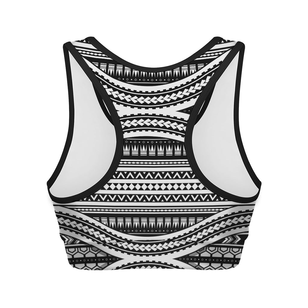 Maori Tattoo Polynesian Tribal Print Women's Sports Bra