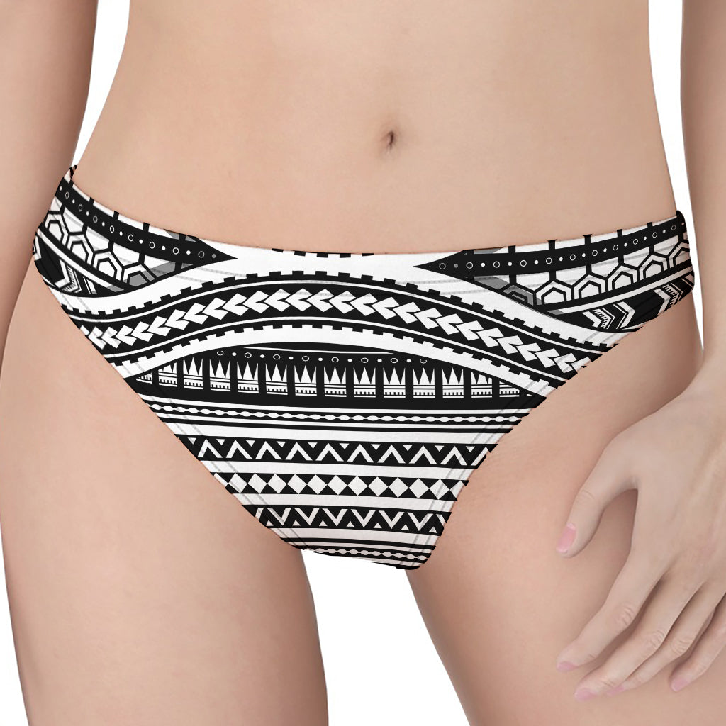 Maori Tattoo Polynesian Tribal Print Women's Thong