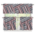 Maori Tribal Pattern Print 3 Piece Kitchen Curtains