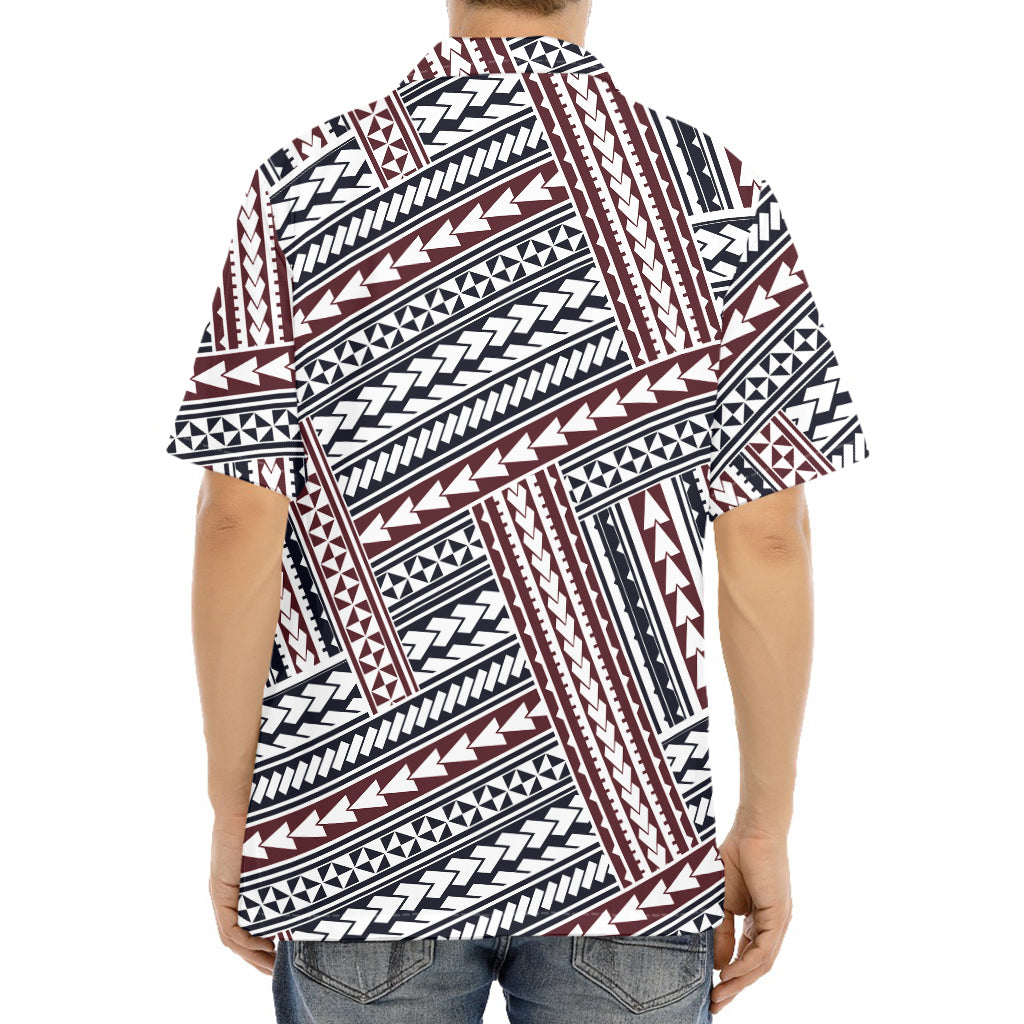 Maori Tribal Pattern Print Aloha Shirt