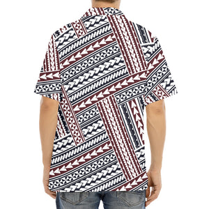 Maori Tribal Pattern Print Aloha Shirt