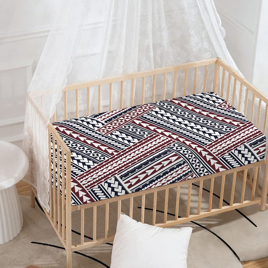 Maori Tribal Pattern Print Baby Crib Sheet