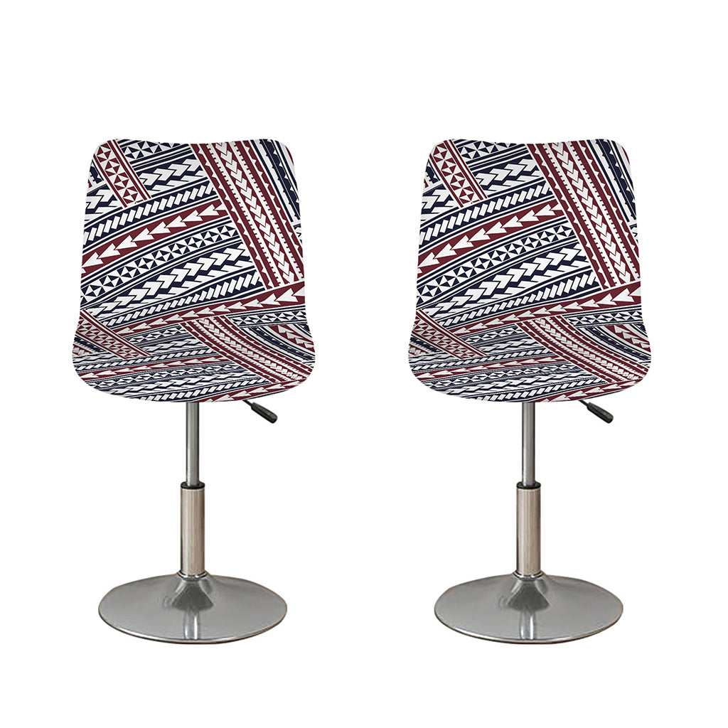 Maori Tribal Pattern Print Bar Stool Covers