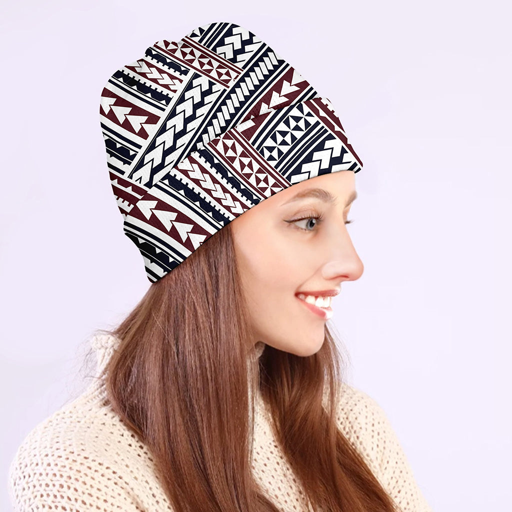 Maori Tribal Pattern Print Beanie