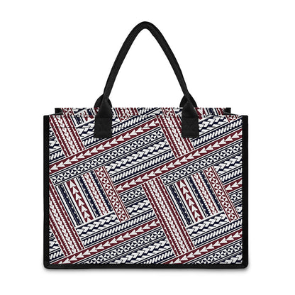 Maori Tribal Pattern Print Canvas Tote Bag