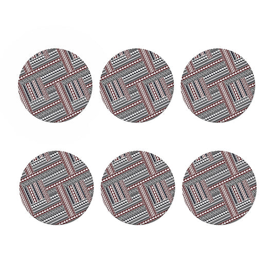 Maori Tribal Pattern Print Coaster Set