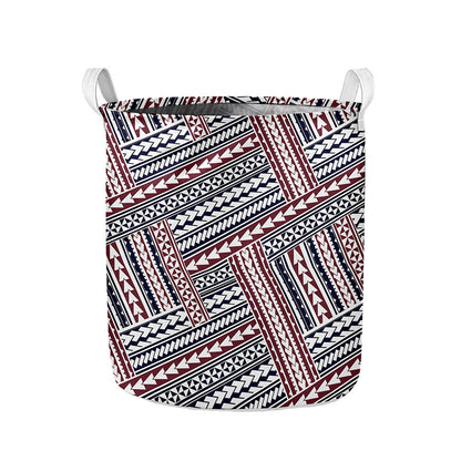 Maori Tribal Pattern Print Collapsible Laundry Basket