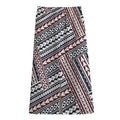 Maori Tribal Pattern Print Cotton Front Slit Maxi Skirt
