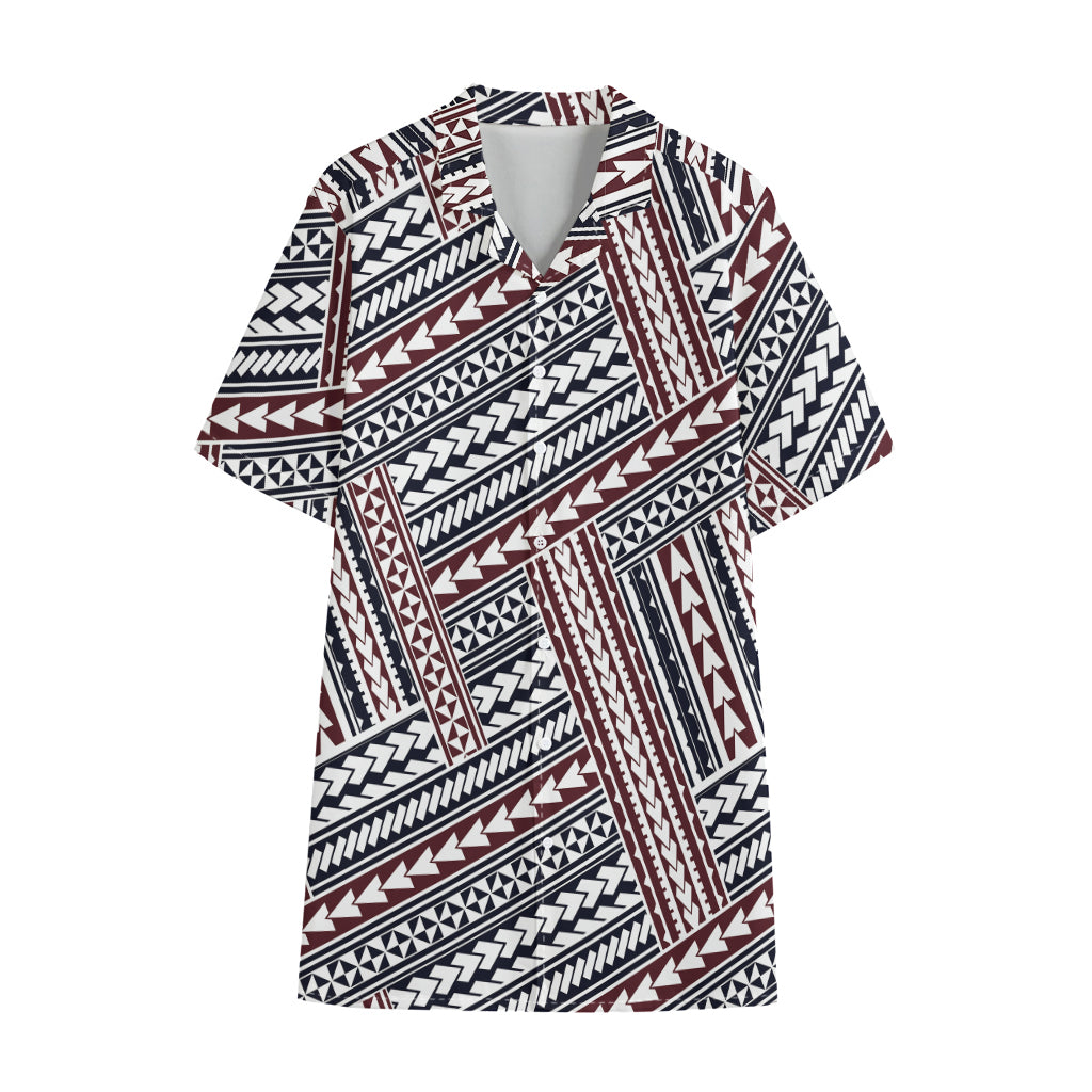 Maori Tribal Pattern Print Cotton Hawaiian Shirt