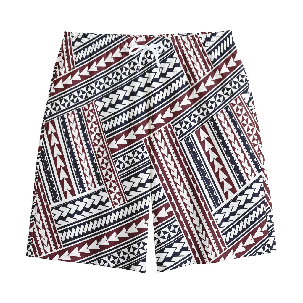 Maori Tribal Pattern Print Cotton Shorts