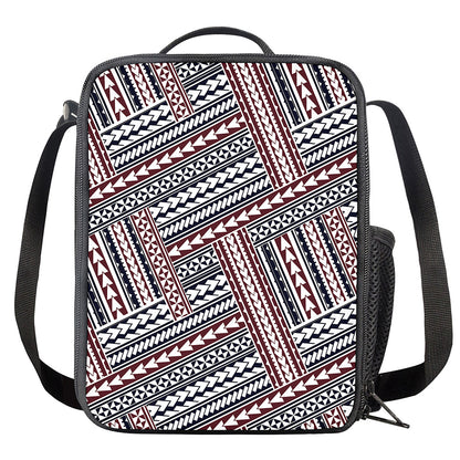 Maori Tribal Pattern Print Crossbody Lunch Bag