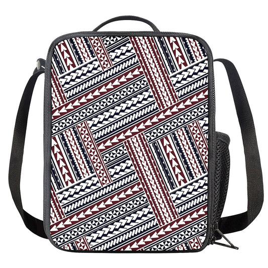 Maori Tribal Pattern Print Crossbody Lunch Bag