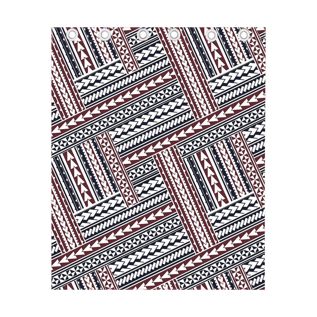 Maori Tribal Pattern Print Curtain