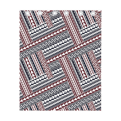 Maori Tribal Pattern Print Curtain