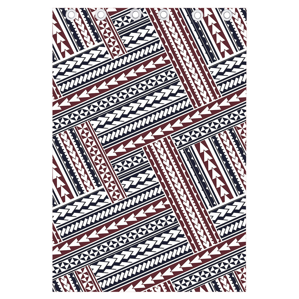 Maori Tribal Pattern Print Curtain