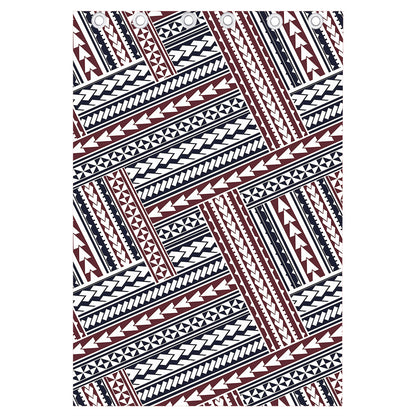 Maori Tribal Pattern Print Curtain