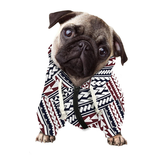 Maori Tribal Pattern Print Dog Zip Up Hoodie