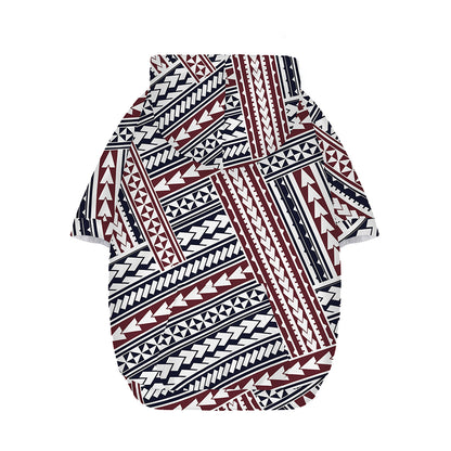 Maori Tribal Pattern Print Dog Zip Up Hoodie