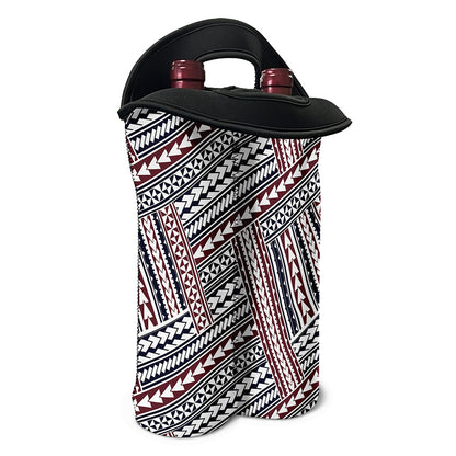 Maori Tribal Pattern Print Double Neoprene Wine Tote