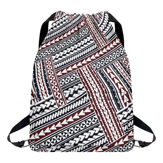 Maori Tribal Pattern Print Drawstring Backpack