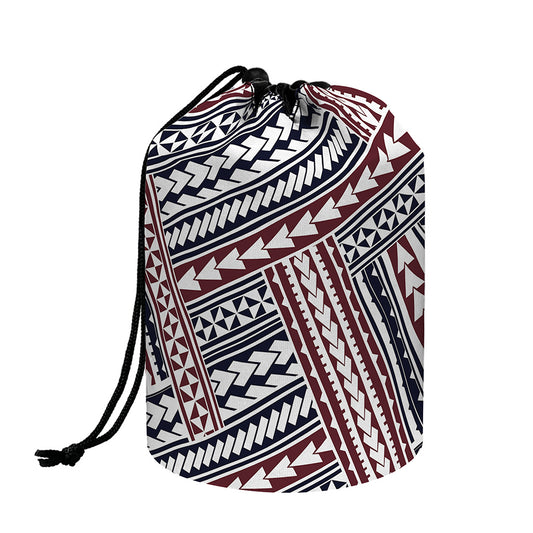 Maori Tribal Pattern Print Drawstring Makeup Bag