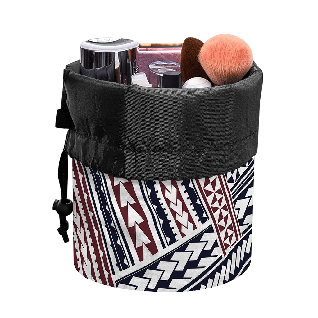 Maori Tribal Pattern Print Drawstring Makeup Bag