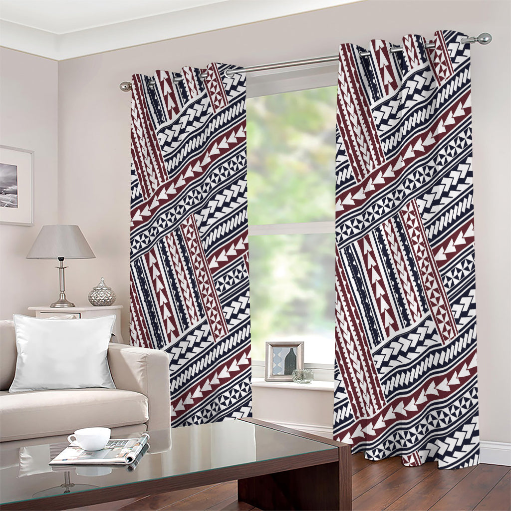 Maori Tribal Pattern Print Extra Wide Grommet Curtains