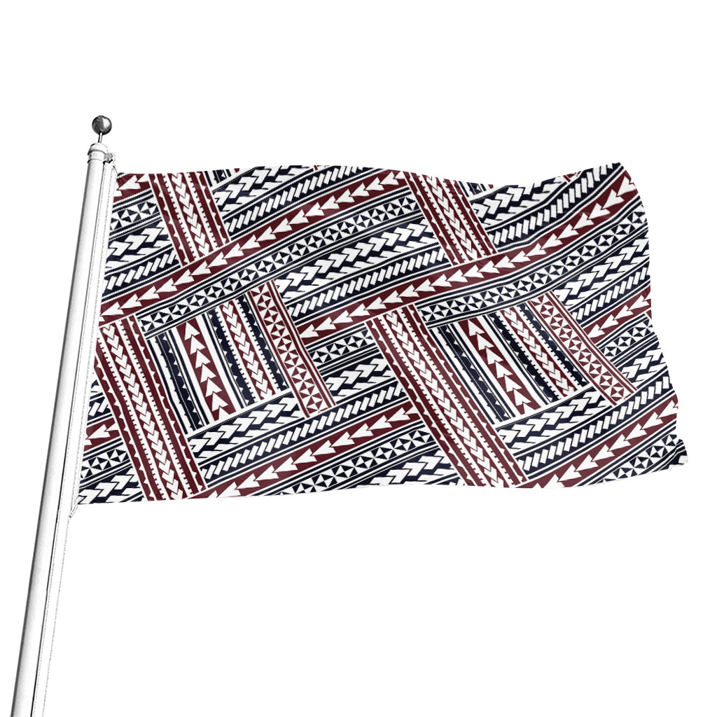 Maori Tribal Pattern Print Flag