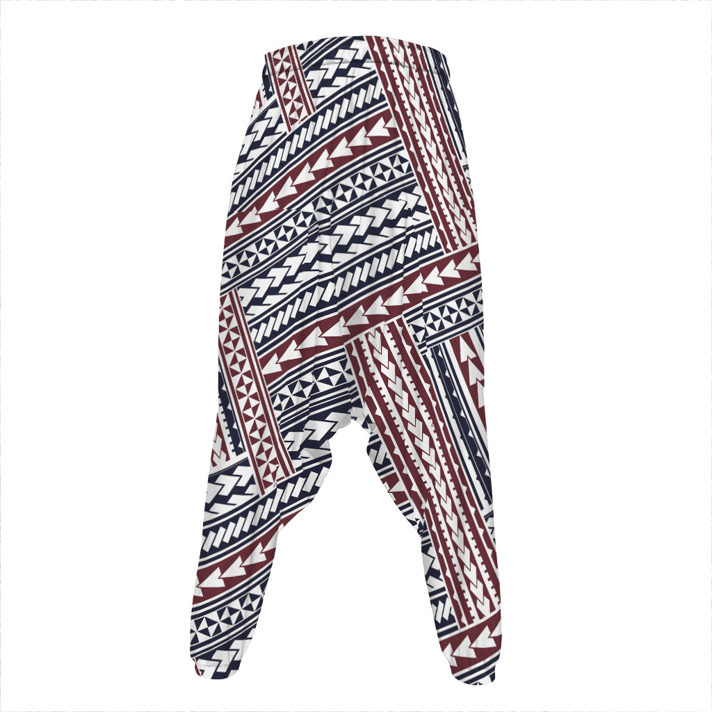 Maori Tribal Pattern Print Hammer Pants