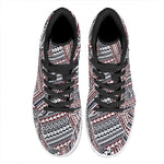 Maori Tribal Pattern Print High Top Leather Sneakers