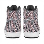 Maori Tribal Pattern Print High Top Leather Sneakers