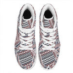 Maori Tribal Pattern Print High Top Leather Sneakers