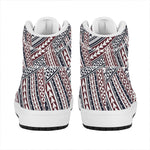 Maori Tribal Pattern Print High Top Leather Sneakers
