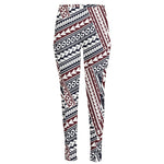 Maori Tribal Pattern Print High-Waisted Pocket Leggings