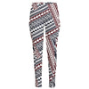 Maori Tribal Pattern Print High-Waisted Pocket Leggings