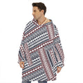 Maori Tribal Pattern Print Hoodie Blanket